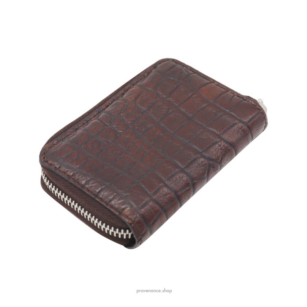 🔴 Gucci Compact Zip Wallet - Chocolate Crocodile Leather - Picture 4 of 9